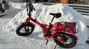 Первый зимний выезд на электро фэтбайке.