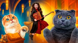 Котики попали в магическую школу. Младшая сестренка вернулась. Адвент календарь Гарри Поттер