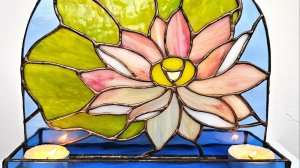 розовый лотос витраж тиффани