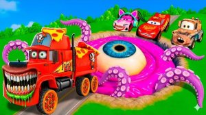 МЕГА глаз прыгает в портал и превращается в зомби! Безумное превращение и яма портала |BeamNG