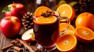 Глинтвейн с яблоком и апельсином