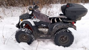 Испытание снегом квадроцикла Kauo 200 кубов.