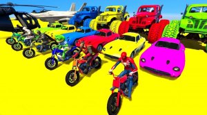 Мультики про машинки и мотоциклы. Мультик человек-паук и супергерои. Мультики для детей и малышей.