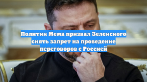 Политик Мема призвал Зеленского снять запрет на проведение переговоров с Россией