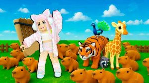 МОЙ ЗООПАРК СТАЛ САМЫМ КРАСИВЫМ! ОЧЕНЬ МНОГО КАПИБАР В РОБЛОКС! Zoo Tycoon