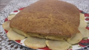 Заливной пирог с фаршем в духовке на КАРТОФЕЛЬНОЙ ПОДУШЕЧКЕ на КЕФИРЕ. Сытный ужин