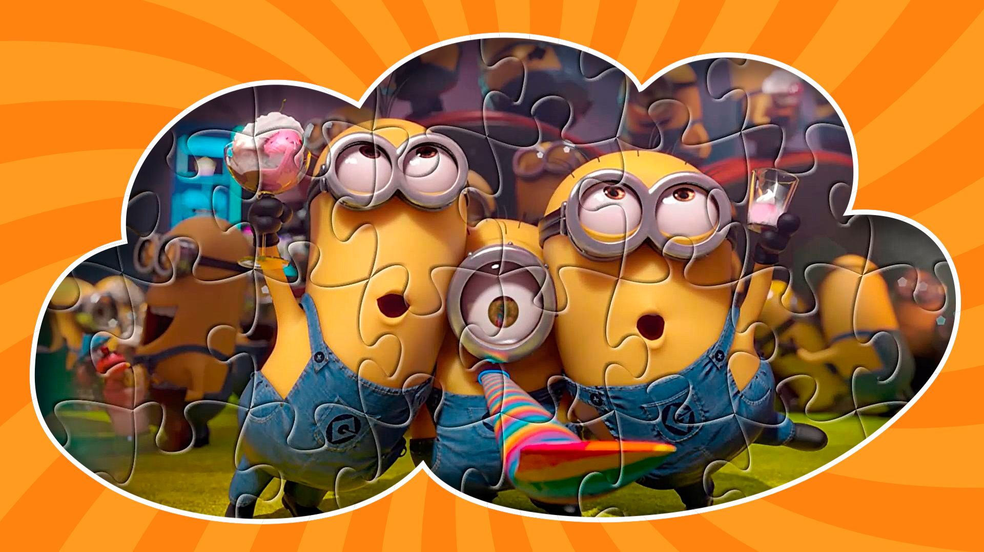 ⭐МИНЬОНЫ вечеринка - собираем пазлы⭐KIDS ZONE PARTY