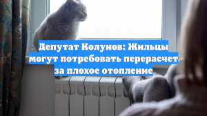 Депутат Колунов: Жильцы могут потребовать перерасчет за плохое отопление