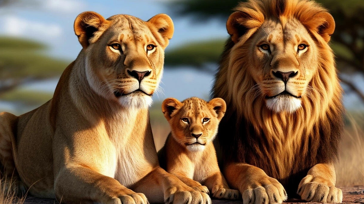 ЖИВОТНЫЙ МИР : СЕМЕЙСТВО ЛЬВОВ