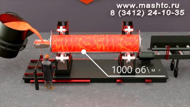Изготовление центробежно-литых труб на предприятии Маштехцентр Ижевск.