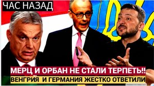 СЕНСАЦИЯ В КИЕВЕ! Орбан и Мерц РАЗОРВАЛИ Зеленского ПУХ и Прах! Венгрия АХНУЛА!