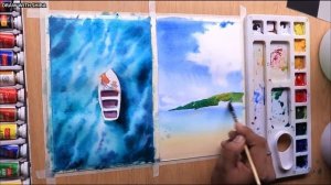 Мастер-класс по рисованию акварелью морской и пляжный пейзажи 2в1