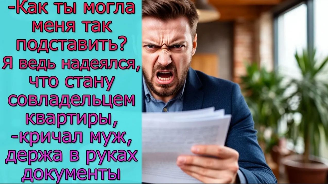- Как ты могла меня так подставить_ Я ведь наделся, что стану совладельцем квартиры,- кричал муж смотреть онлайн