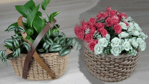 Плетеные корзины для подарочных букетов (4) смотреть онлайн