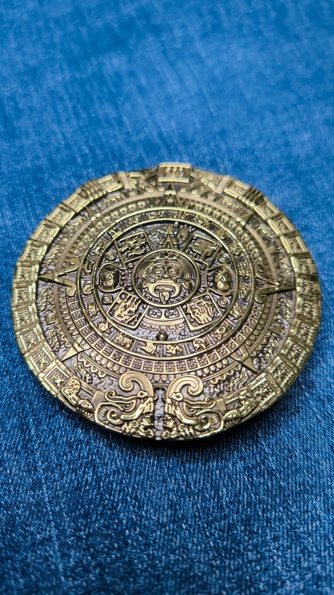 Пряжка для ремня "Календарь Майя" , латунь