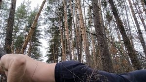 Отжимаюсь в ноябре на природе