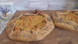 Открытый пирог с капустой БЕЗ ДРОЖЖЕЙ. Галета с тушёной капустой. Домашняя выпечка без дрожжей