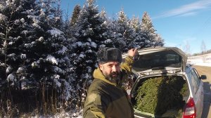 Деревня Соснино (поездка в лес за лапником, уборка бочек)