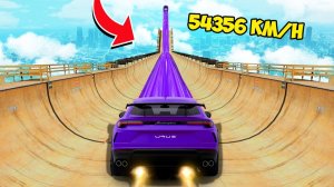 СПУСК БЕЗ ТОРМОЗОВ ПО МЕГА ТРАМПЛИНУ В ГТА 5 - ЭКСПЕРИМЕНТ В GTA 5