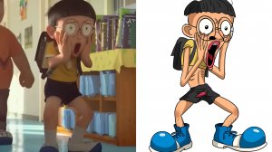 Забавные мемы с персонажами Дораэмона: Нобитой, Сидзукой, Джианом и Сунео в мультяшных сценах