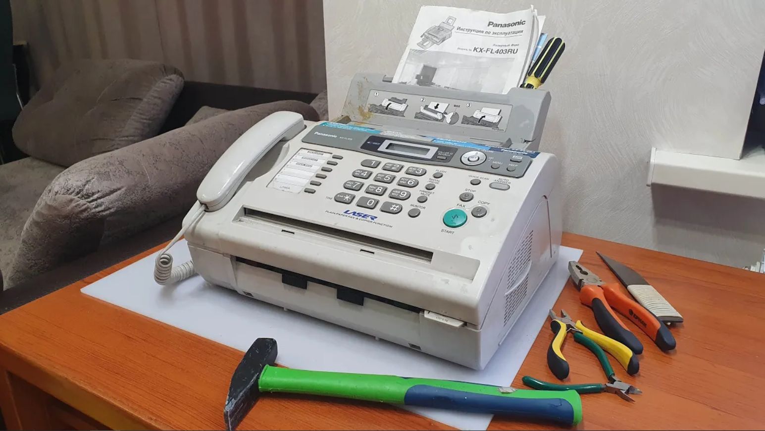 Разбор факса панасоник panasonic KX FL403 на платы, медь и драгметаллы