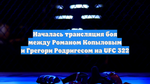 Началась трансляция боя между Романом Копыловым и Грегори Родригесом на UFC 322