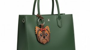 Обвес на сумку, йоркширский терьер, натуральная кожа, ручная работа.