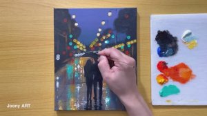 Рисуем с Joony Art: Пара под дождем