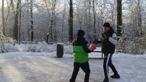 Кельчин Александр и Кельчин Степан, тренировка по боксу на лапах, 2025, ноябрь. #бокс #snowstyle