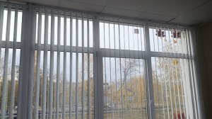 Серые вертикальные жалюзи BLACK-OUT под современные тенденции оформления школьных помещений.