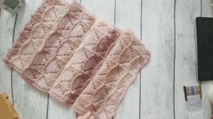 Палантин полосатый из тонкой пряжи.