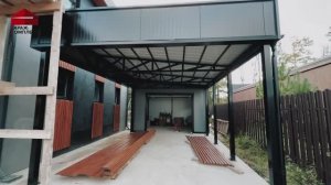 Гараж с навесом из сэндвич панелей | Ступино, Московская область | Гараж комплект