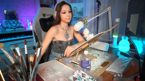 КАРТИНА МАСЛОМ НА СТРИМЕ #ламповыйстрим #девушкастримит #живопись #картина #рисование