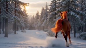 Футаж. Огненная лошадь. Новый год. 2026