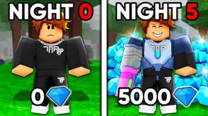 1 НОЧЬ = 1000 АЛМАЗОВ в игре 99 ночей в лесу в РОБЛОКС!