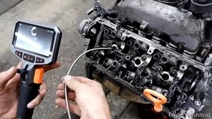 Стучит двигатель. Проверка эндоскопом. Audi A6C5 2.5 TDI V6.