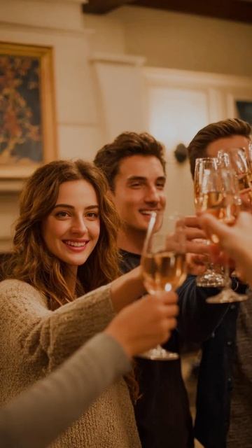 Видео-открытка поздравление. С новым годом! Поднимем бокалы сейчас.