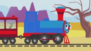 Развивающая обучающая песенка мультик для детей про трактор поезд и машины.