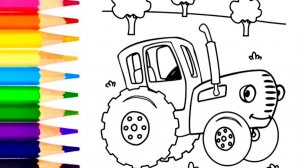 Синий трактор раскраска | Видео для детей | Мультики с игрушками