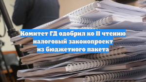 Комитет ГД одобрил ко II чтению налоговый законопроект из бюджетного пакета
