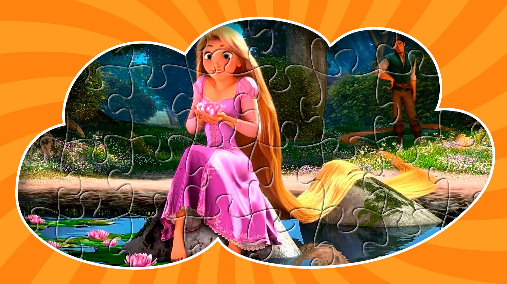 ⭐РАПУНЦЕЛЬ на реке - собираем пазлы⭐KIDS ZONE PARTY