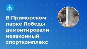 В Приморском парке Победы демонтировали незаконный спорткомплекс