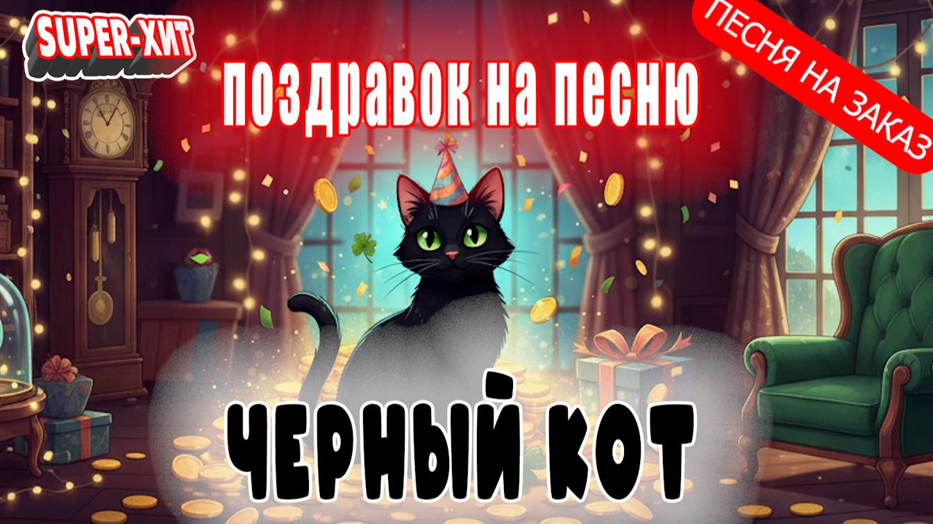 Говорят что повезет! - поздравок Черный кот (Песня на заказ - Музыкальный Апельсин)