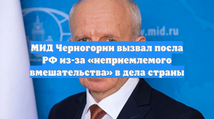 МИД Черногории вызвал посла РФ из-за «неприемлемого вмешательства» в дела страны