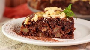 Бурная встреча тёмного бисквита и тропического фрукта. АНАНАСОВЫЙ ПИРОГ С КАКАО