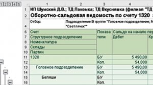 1С в плоскую таблицу