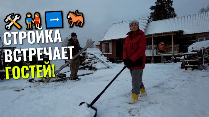 Кони 🐎 пришли проверить нашу стройку! Делаем черновой пол в пристройке. смотреть онлайн