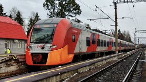 Первые дни снега. ЭС2Г 126 " Ласточка" Никитино (69 км) - Лосево