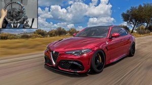 Alfa Romeo Giulia (1050HP) - Forza Horizon 5 Steering Wheel Gameplay