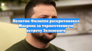 Политик Филиппо раскритиковал Макрона за торжественную встречу Зеленского